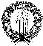 three candles in a wreath
