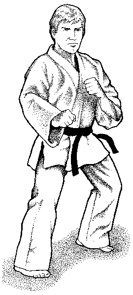 Karate student in ready position