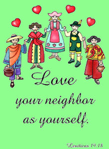 Love your neighbor as yourself - circle of children