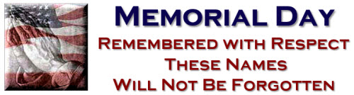 Veterans Day ~ Remembered with Respect: These Names Will Not Be Forgotten