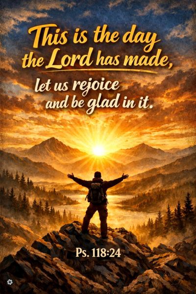 "This is the day the Lord has made, let us rejoice and be glad in it." Psalm 118:24