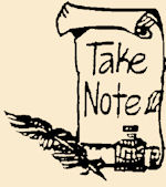 "Take Note" on a scroll