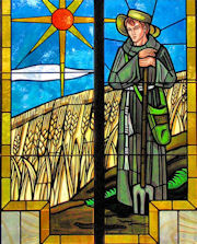 The Sower stained glass window, St. Francis Friary Chapel, Loretto PA