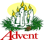 Advent wreath with burning candles