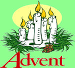 Advent - Lit candles with pine branches