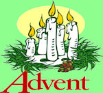 Advent wreath with lighted candles