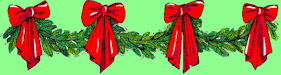 Garland of pine greens with big red bows