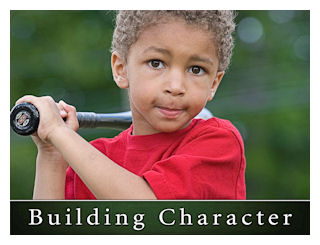 Building Character - boy playing baseball