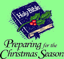 Holy Bible with holly sprig - Preparing for the Christmas Season