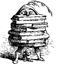 man carrying heavy load of books
