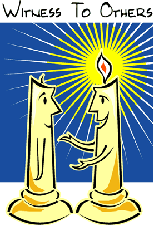 Witness to Others -- two lit candles