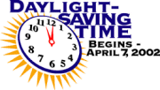 daylight savings time begins April 7, 2002