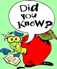 Did you know? Bookworm coming out of an apple carrying a book