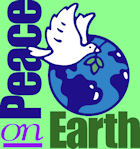 Peace on Earth - Dove hovering over earth