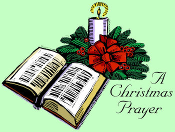 A Christmas Prayer - Bible with candle and greens