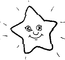radiant face in a star