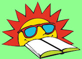 Bright summer sun and book