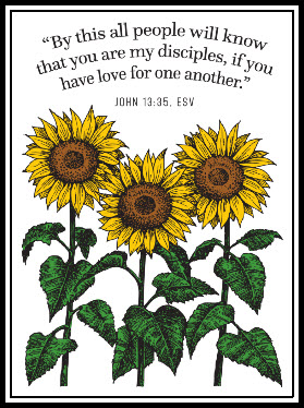 Jn 13:36 "By this all people will know that you are my disiples, if you have love for one another."